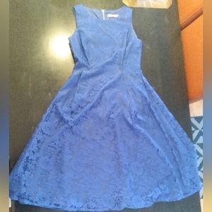 Danny & Nicole Royal Blue Lace and Silk Dress
